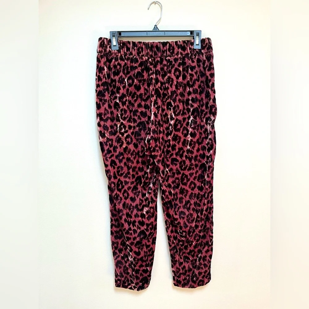 J.Crew Pink Leopard Velvet Pants size 4